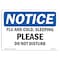 Signmission OSHA Notice, 5" Height, Flu And Cold Sleeping Please Do Not Disturb Sign, 7" X 5", Landscape OS-NS-D-57-L-12799 - alternate 1